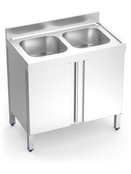 Fregadero c/ptas.abatibles 2C 100x70x85cm