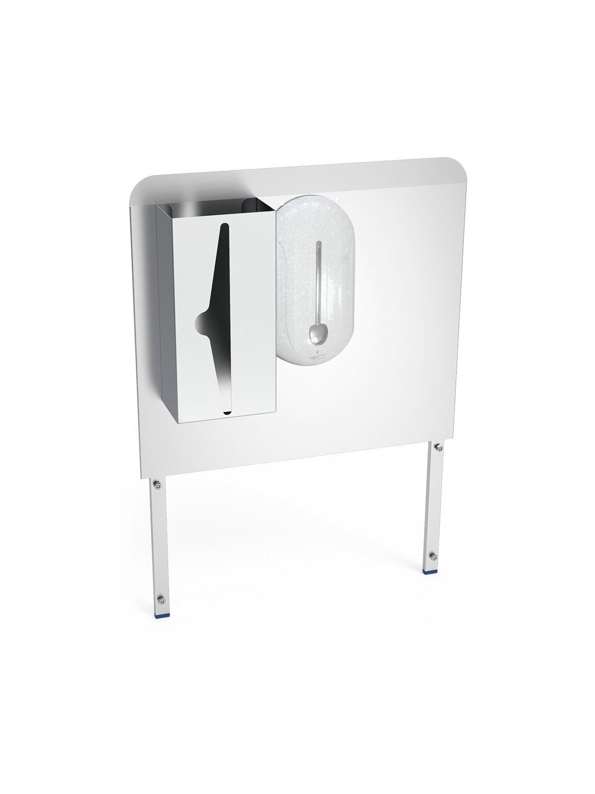 Peto postizo, dosificador de gel y dispensador de tissues para acoplar a lavamanos autónomo 45x11x60cm