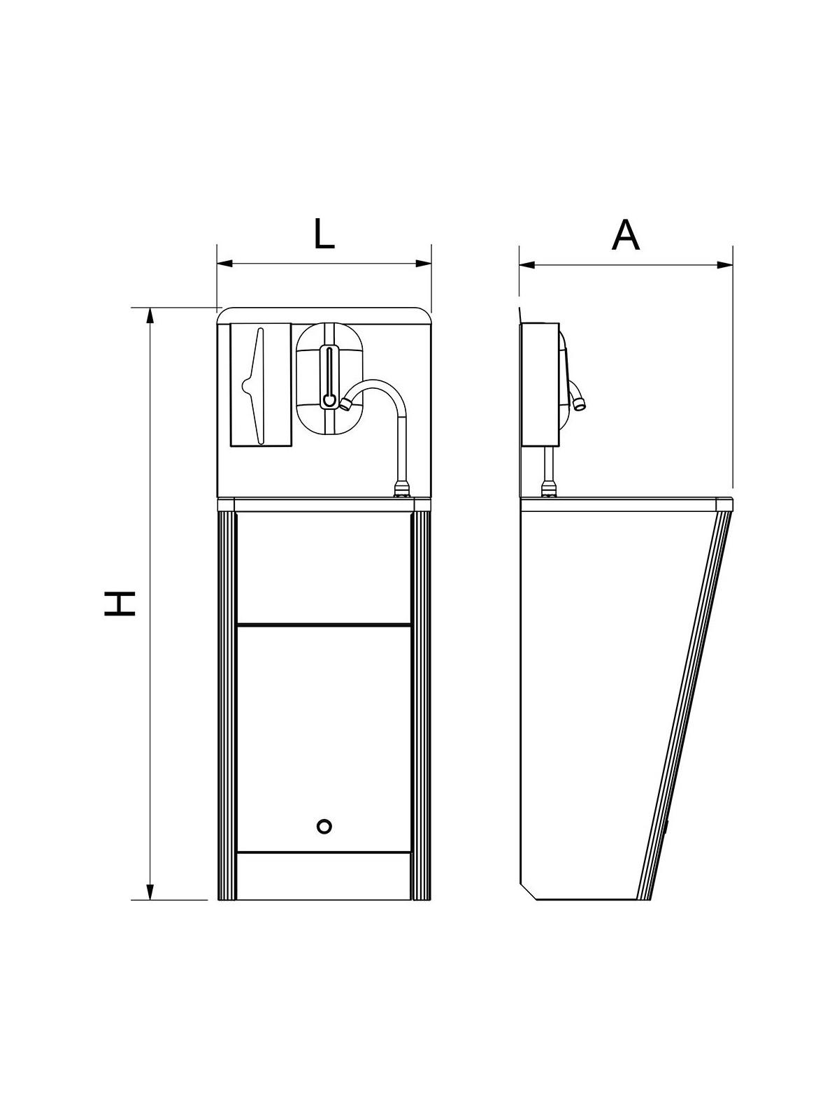 Lavamanos integral registrable electrónico 45x45x125cm