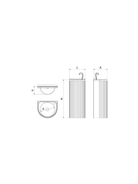 Lavamanos de columna electrónico 35x30x85cm