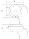 Grifo manguera enrollable profesional. Serie Básico. 3/8 L 13 mts 30x17x30cm