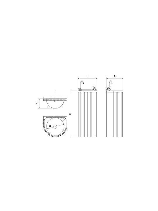 Fuente de agua de columna 35x30x85cm