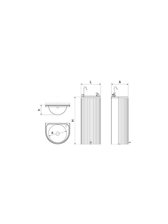 Fuente de agua de columna con pedal 35x30x85cm