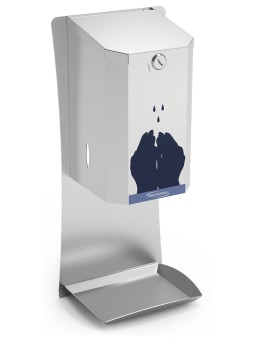 Dispensador acero inox de gel hidroalcohólico de pared 19x14x45cm
