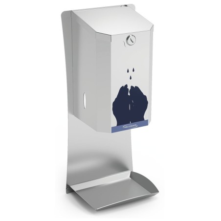 Dispensador acero inox de gel hidroalcohólico de pared 19x14x45cm