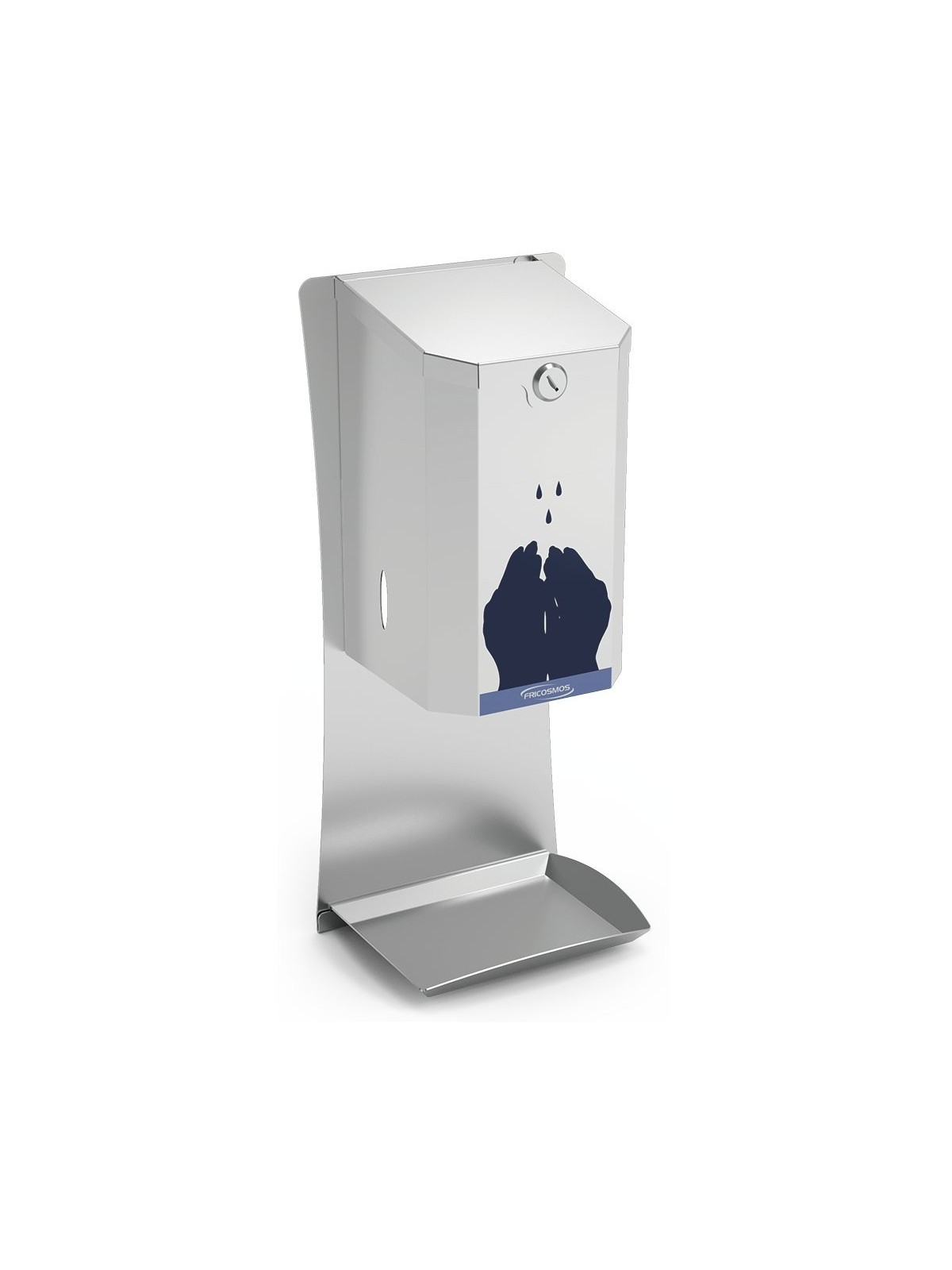 Dispensador acero inox de gel hidroalcohólico de pared 19x14x45cm