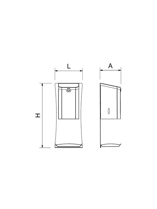 Dispensador acero inox de gel hidroalcohólico de pared 19x14x45cm