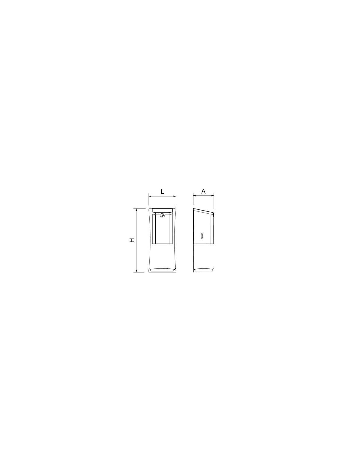 Dispensador acero inox de gel hidroalcohólico de pared 19x14x45cm