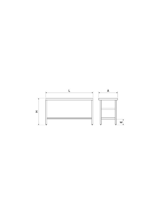 Mesa central c/entrepaño 100x50x85cm