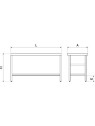 Mesa central c/entrepaño 100x50x85cm