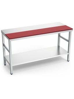 Mesa prepar.central fb.roja c/ent 100x60x85cm
