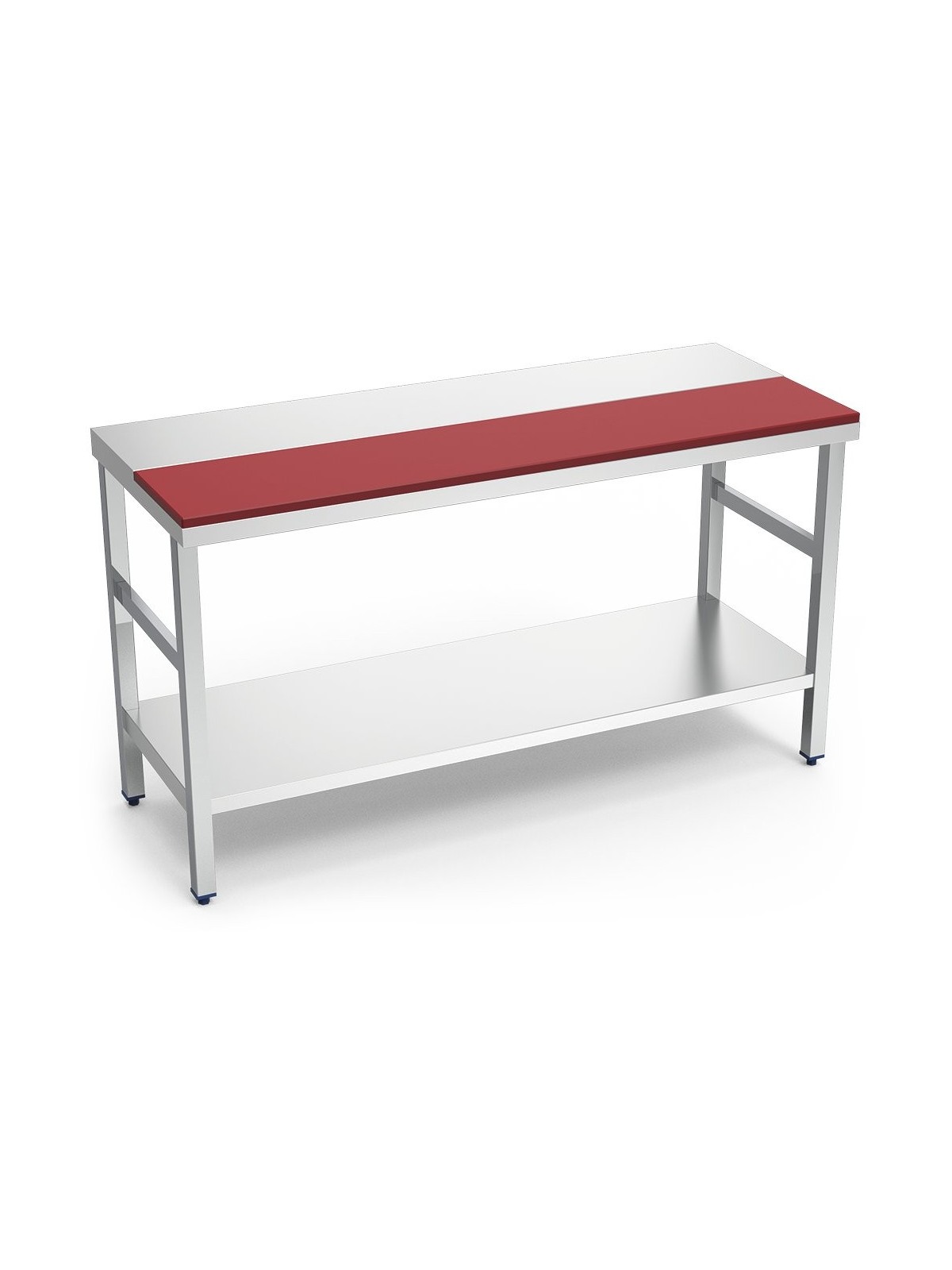Mesa prepar.central fb.roja c/ent 100x60x85cm
