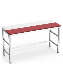 Mesa prepar.central fb.roja s/ent 100x60x85cm