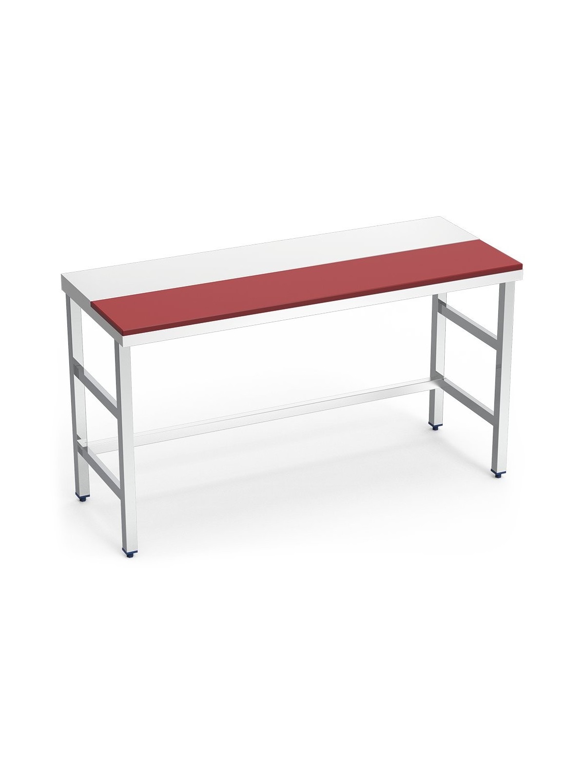 Mesa prepar.central fb.roja s/ent 100x60x85cm