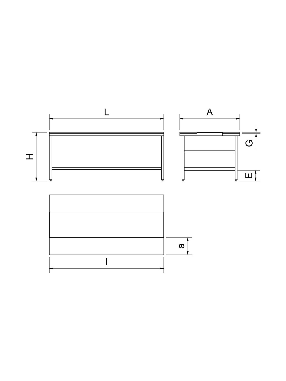 Mesa despiece fb.roja c/entrep 150x105x85cm