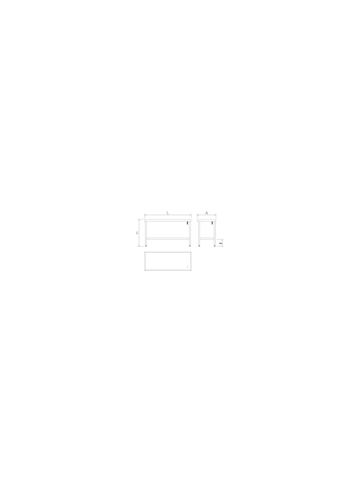 Mesa central c/reborde,desagüe,c/ent.1000x800x850 100x80x85cm