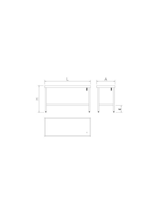 Mesa central c/reborde,desagüe,s/ent.1000x800x850 100x80x85cm