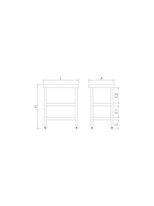 Mesa central c/2 entrepaños Especial maquinaria 70x50x85cm