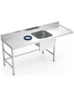 Mesa mural de prelavado s/ent cubeta dcha. 2000x700x850 200x70x85cm