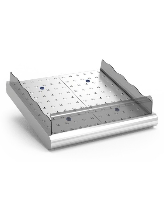 Mostrador de pescadería sobre obra de 985x950x270 98x95x27cm