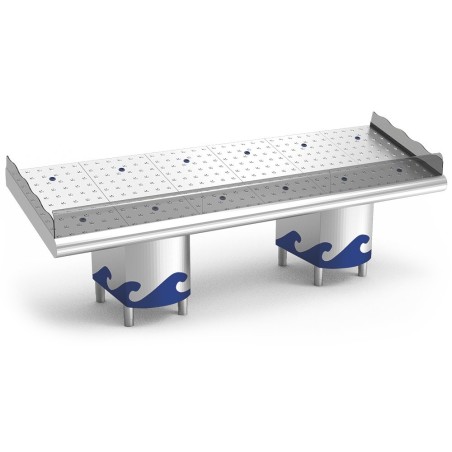Mostrador de pescadería de 2911x950x730/ 291x95x104cm