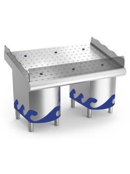 Mostrador de pescadería de 1465x950x730/ 146x95x104cm