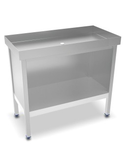 Mesa inox para marisco 100x50x91cm
