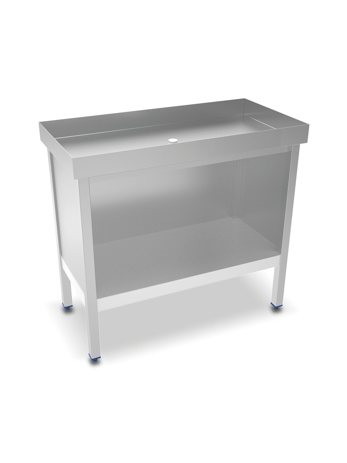 Mesa inox para marisco 100x50x91cm