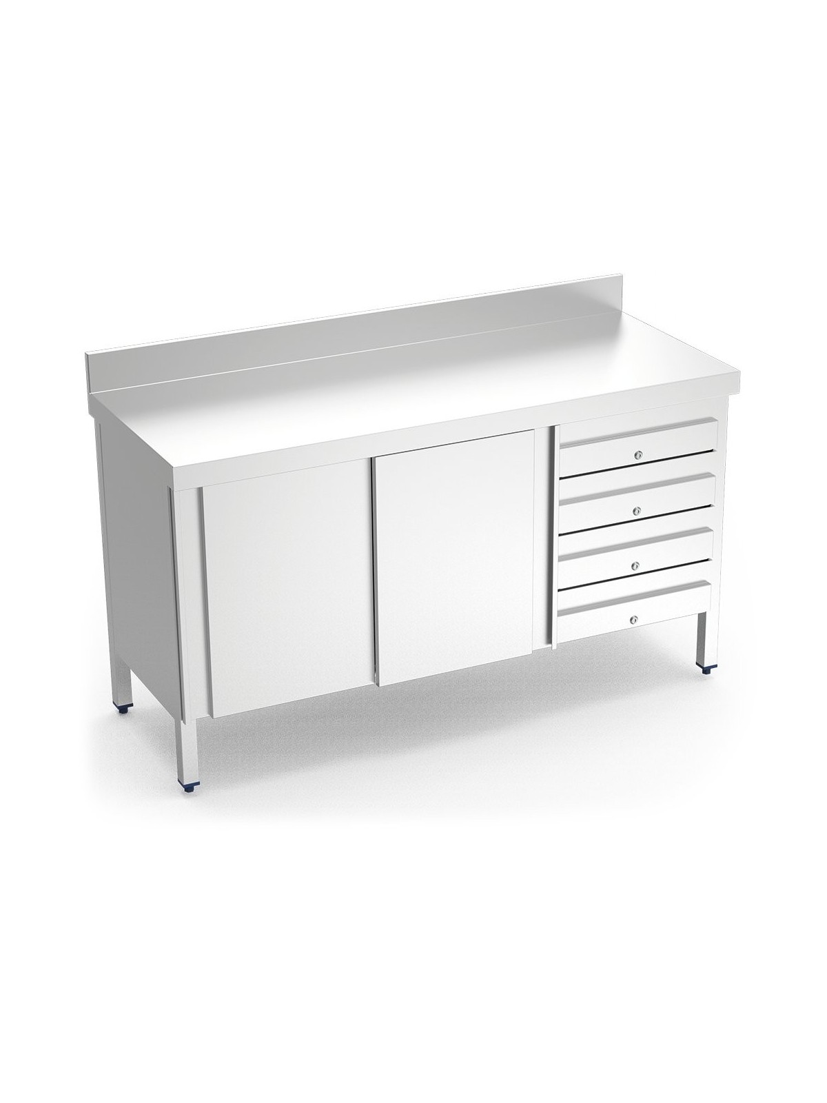 Mesa mural c/ptas. corred. y 4 cajones 150x60x85cm