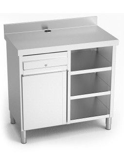 Mueble cafetero de cajón, puerta y 3 entrepaños 107x60x104cm