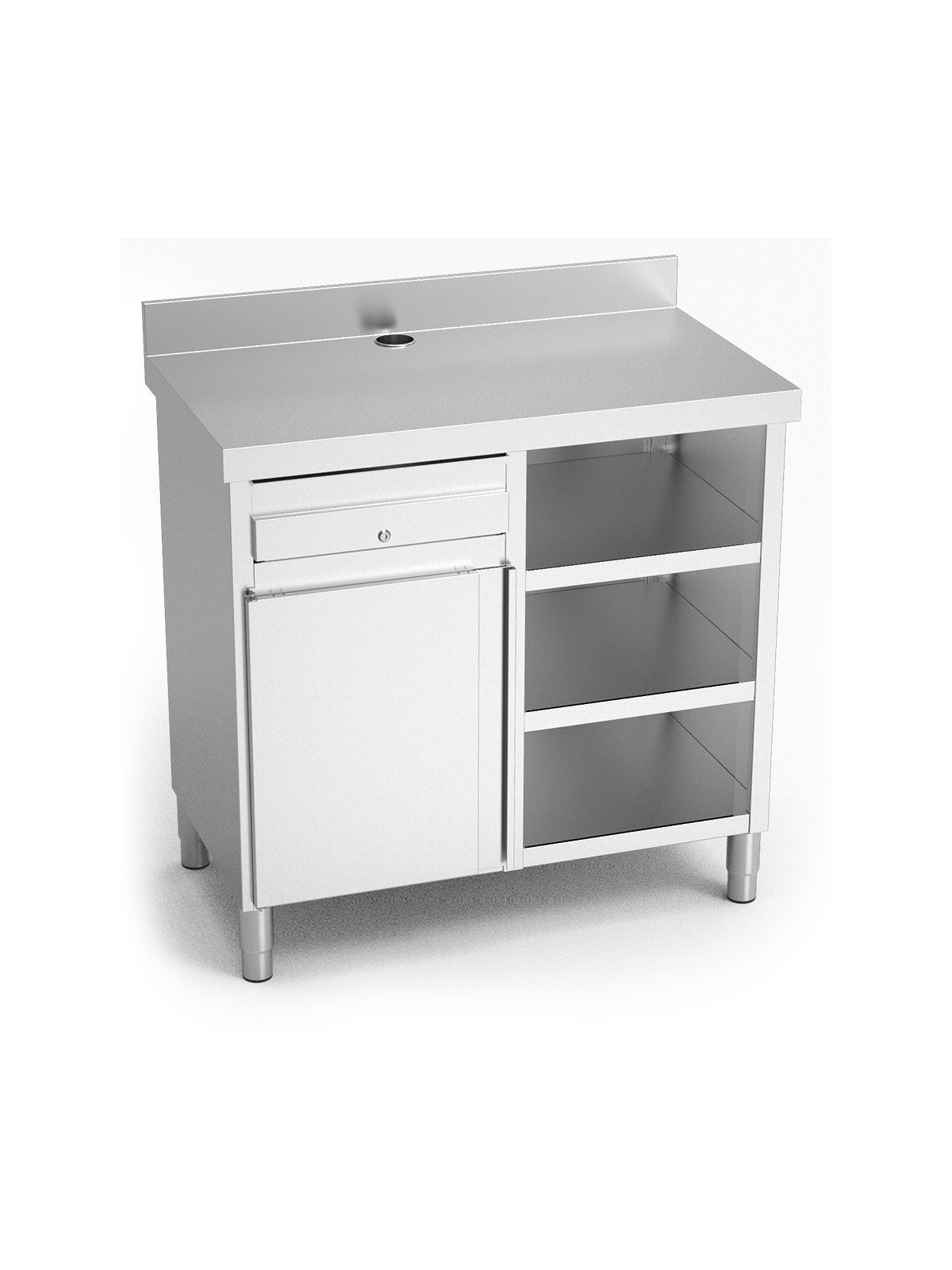 Mueble cafetero de cajón, puerta y 3 entrepaños 107x60x104cm