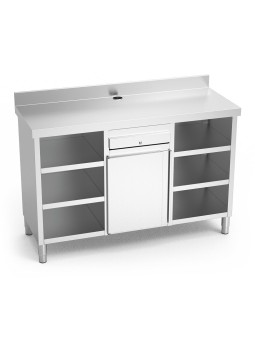 Mueble cafetero de cajón, puerta y 6 entrepaños 157x60x104cm