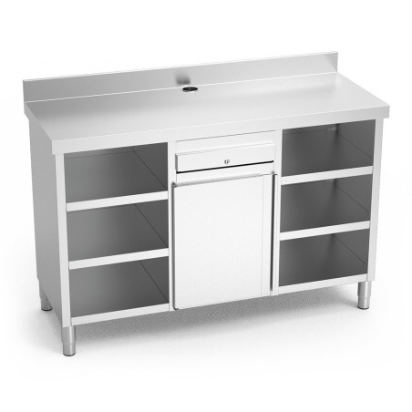 Mueble cafetero de cajón, puerta y 6 entrepaños 157x60x104cm