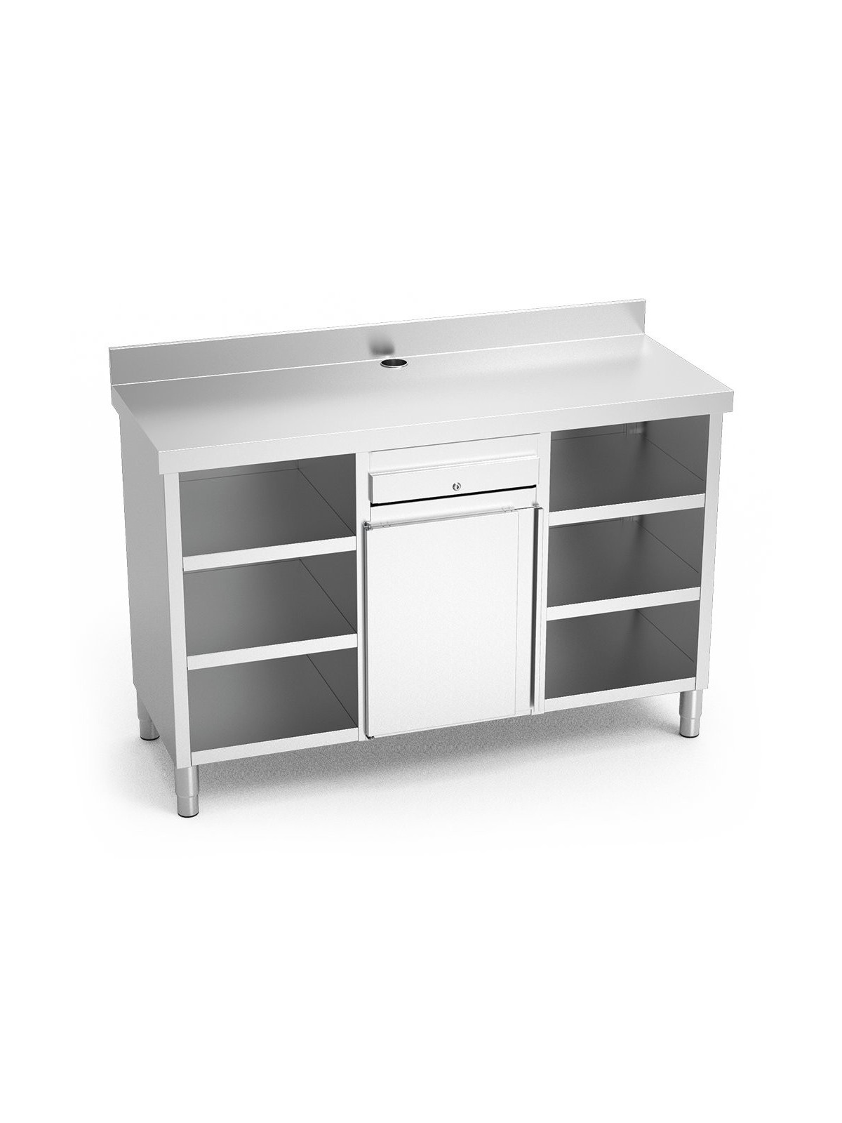 Mueble cafetero de cajón, puerta y 6 entrepaños 157x60x104cm