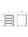 Box modular con cajón, puerta y dos entrepaños