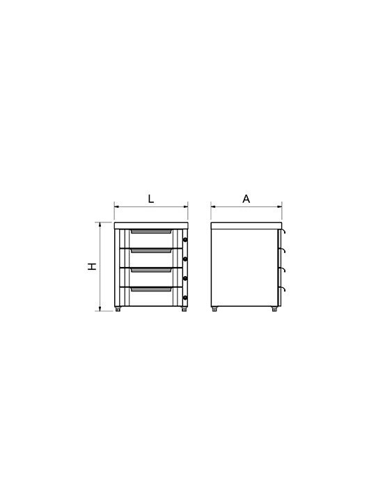 Box modular con puerta y dos entrepaños