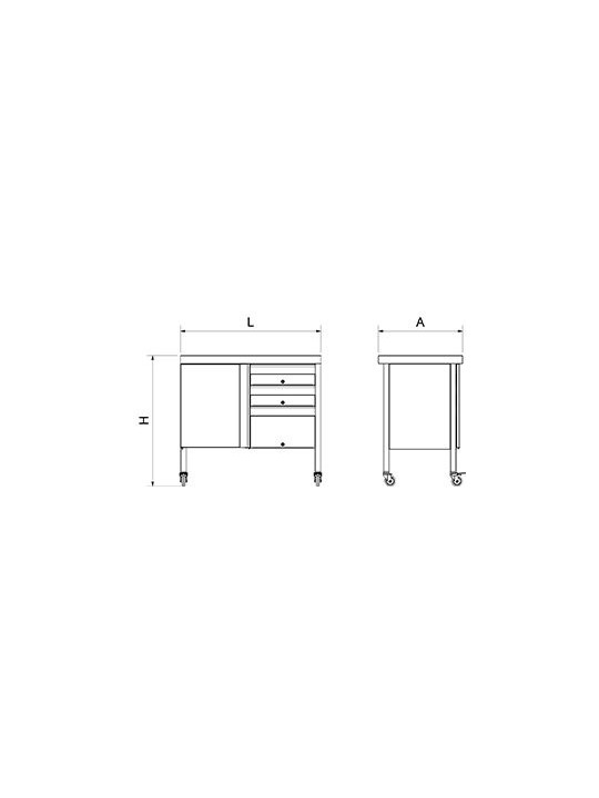Mesa central para exteriores 100x60x93cm