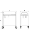 Carro de recogida con 2 entrepaños de 83x53x97cm