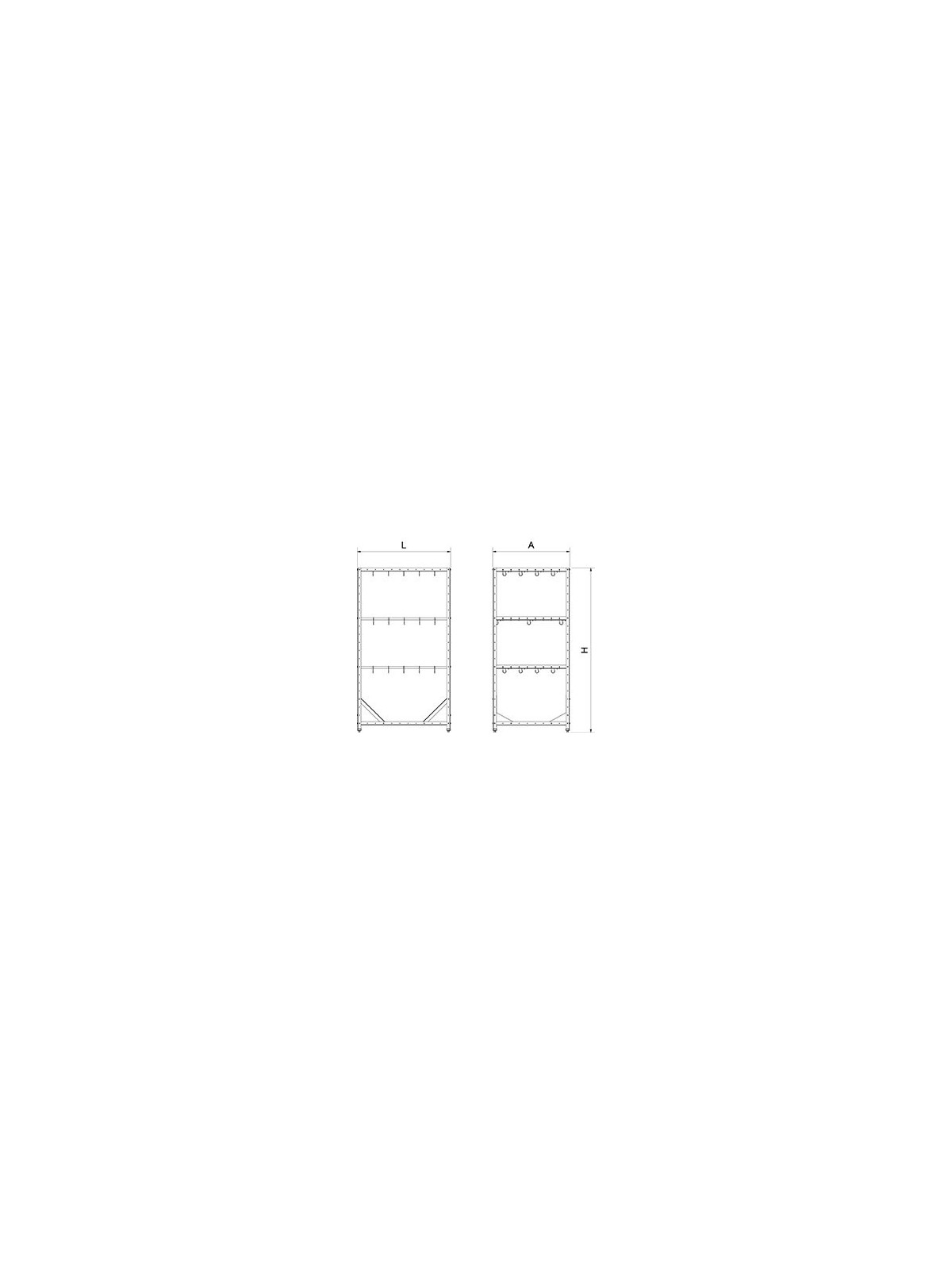 Palet para jamones 3 niveles 115x95x203cm