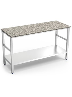 Isla de cocina inox con encimera de granito 100x60x87cm