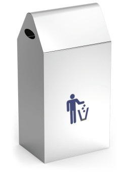 Papelera basculante en acero inox 35x25x68cm