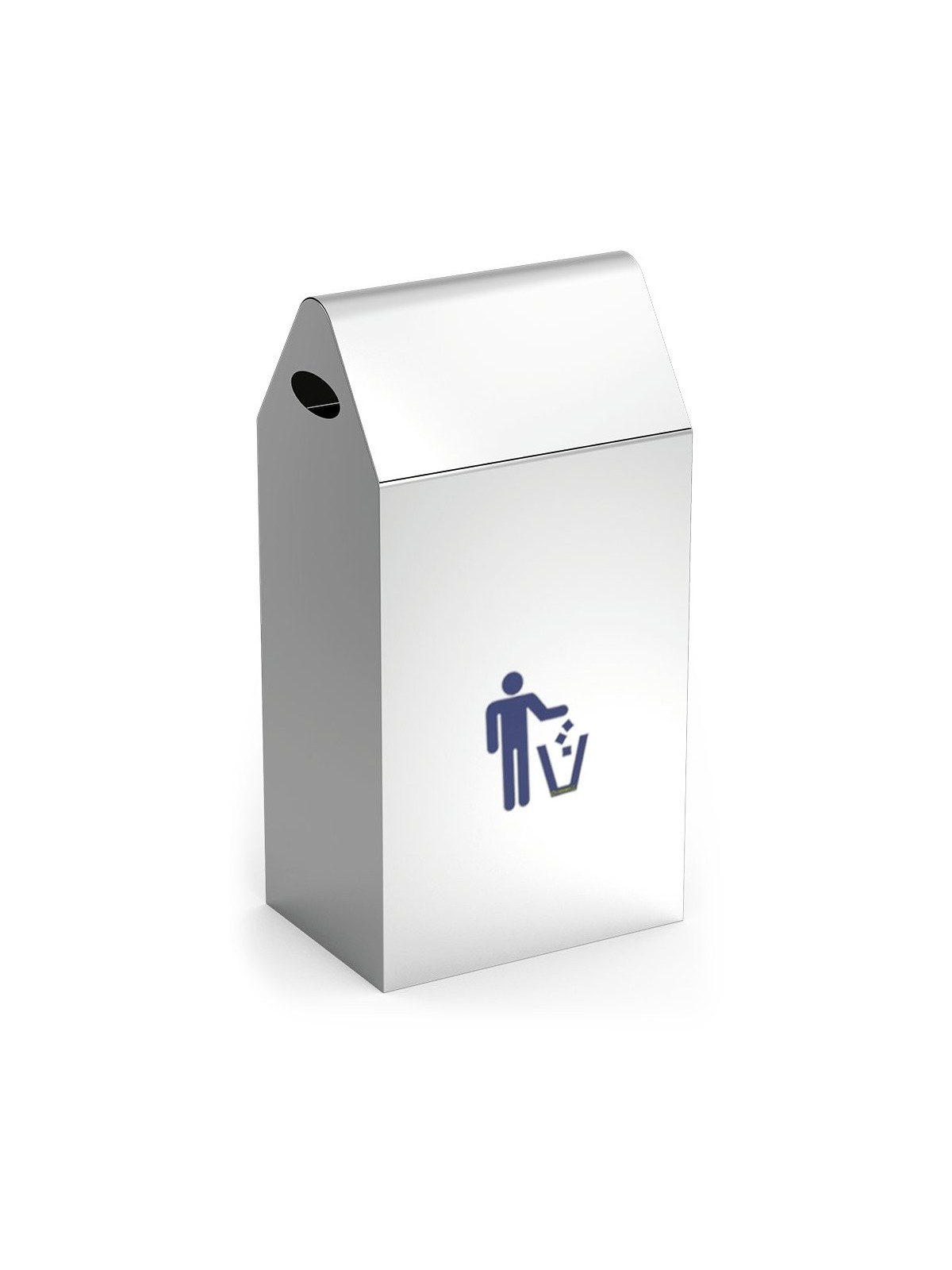 Papelera basculante en acero inox 35x25x68cm