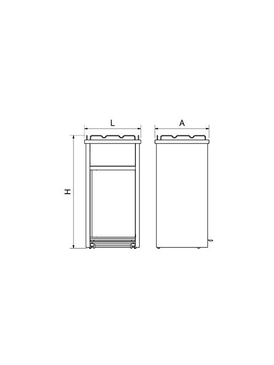 Contenedor xS para vaciado de bandejas de comida rápida 54x41x101cm