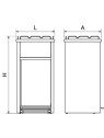 Contenedor xS para vaciado de bandejas de comida rápida 54x41x101cm
