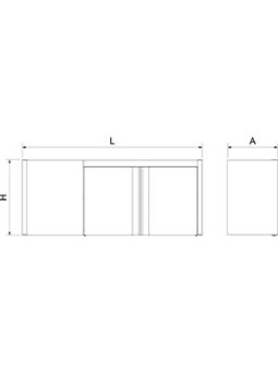 Armario inox de esquina izquierda con puertas abatibles 107x34x66cm