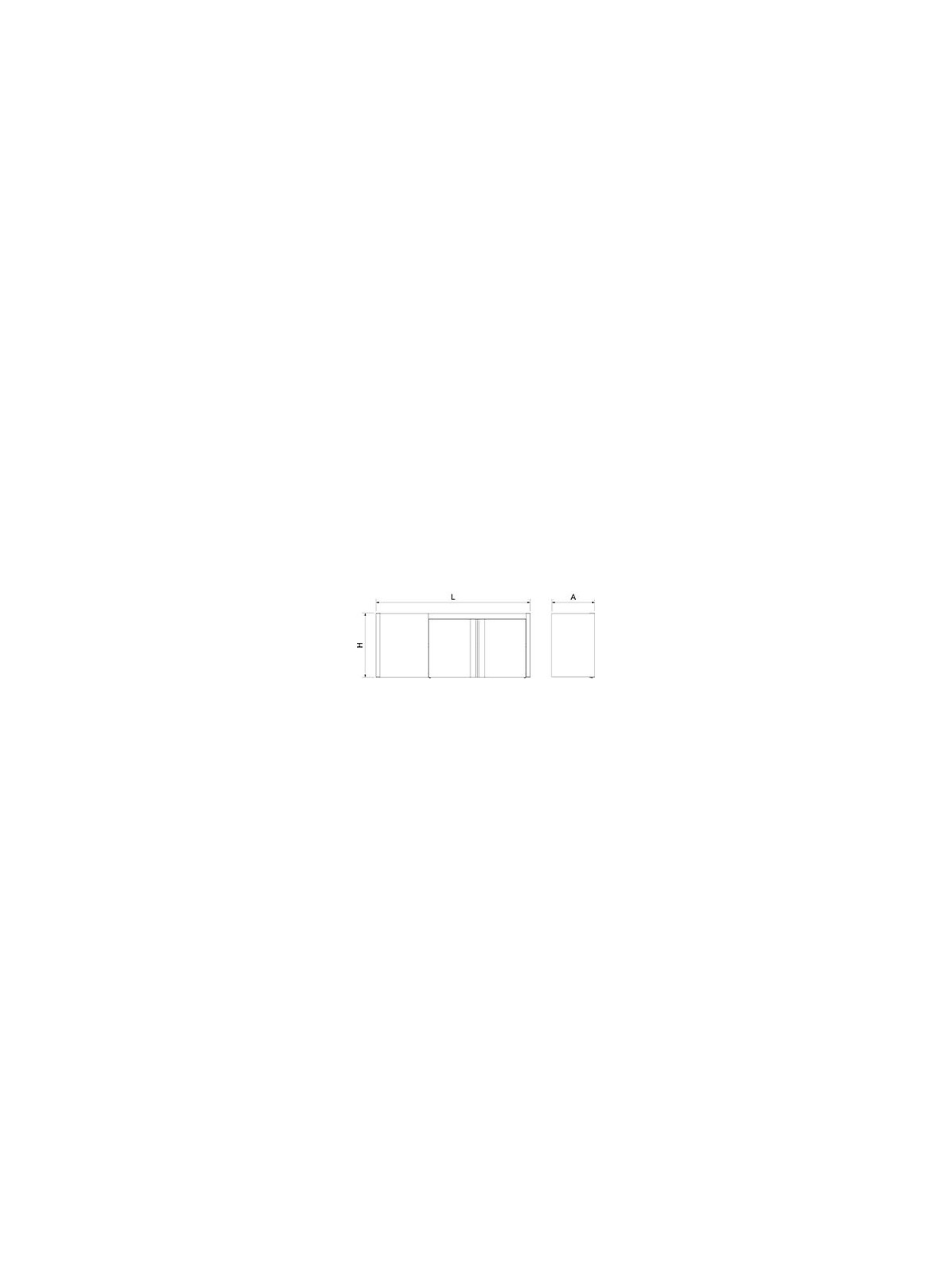 Armario inox de esquina izquierda con puertas abatibles 107x34x66cm