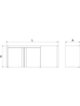 Armario inox de esquina derecha con puertas abatibles 107x34x66cm