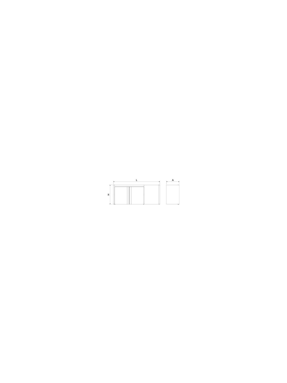 Armario inox de esquina derecha con puertas abatibles 107x34x66cm