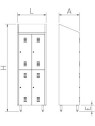 Taquilla pequeña de 2 puertas 37x48x201cm