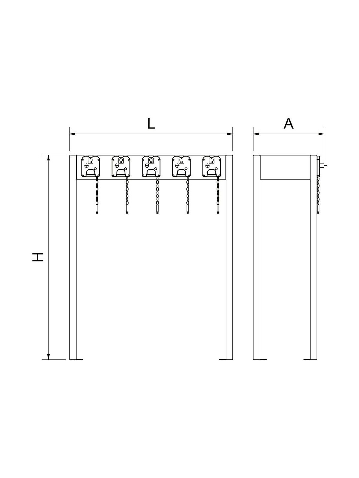 Consigna para 5 carros 98x42x123cm